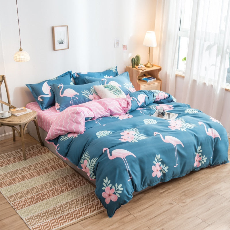Cute Cartoon Print Duvet Cover 220x240 Lovely Pattern Adults Kids Quilt Cover AB Double-sided Comforter Covers No Pillow Cases