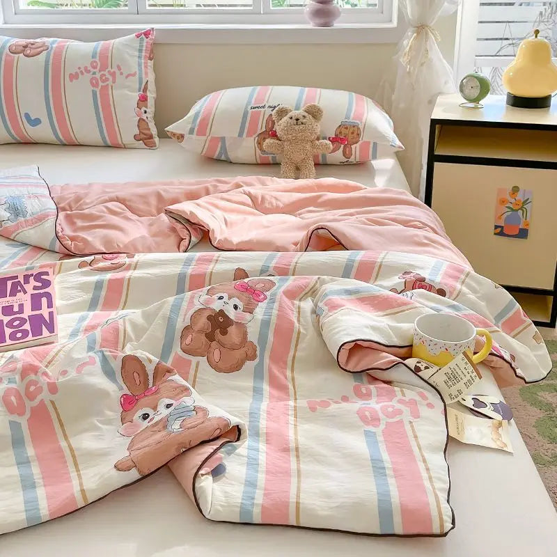Summer Quilt Air Conditioning Quilt Flower Girl Heart Class A  Double Layer Yarn Summer Cool  Soft Machine Washable