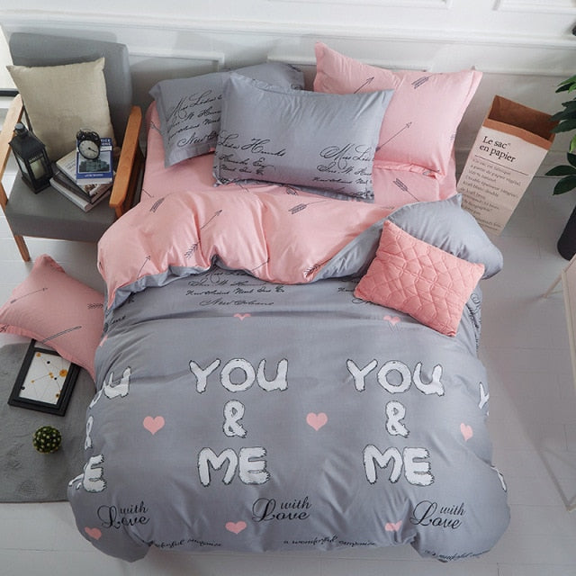 Simple Bedding Set White Leaf Pillowcase Duvet Cover Bed Linen Sheet Single Double Queen King Nordic Quilt Covers 220x240
