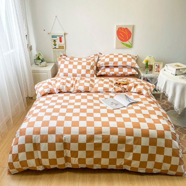 Simple Bedding Set White Leaf Pillowcase Duvet Cover Bed Linen Sheet Single Double Queen King Nordic Quilt Covers 220x240